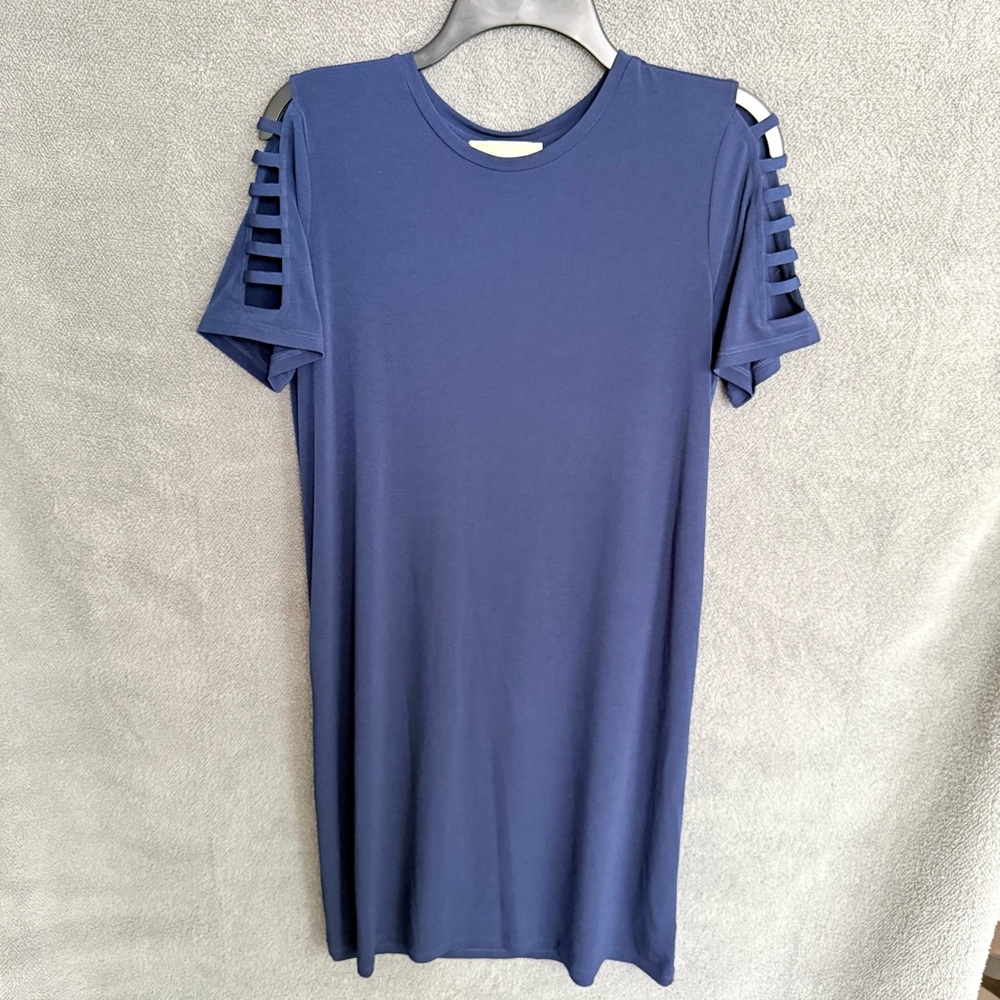 MICHAEL Michael Kors Navy Ladder- Cold Shoulder Dress
